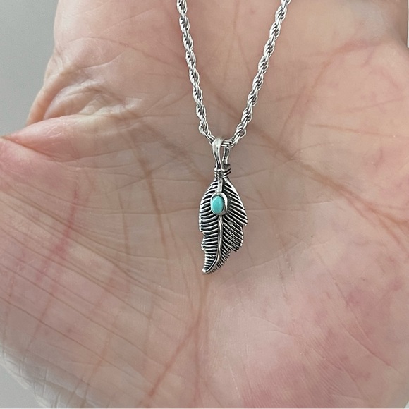 Sterling Silver Small Feather Necklace, Silver Chain, Bird Necklaces, Angle Wing - Picture 10 of 10